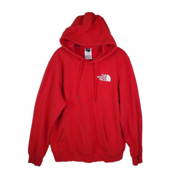 The North Face Men's Red Pullover Hoodie Never Stop Exploring Half Dome Medium - Picture 1 of 8